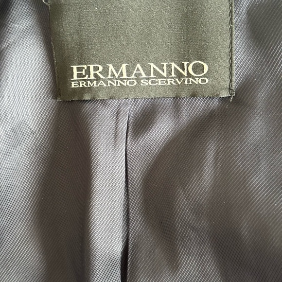 Ermanno Scervino Tweed Houndstooth Coat with Natural Fur Pockets - Picture 11 of 12